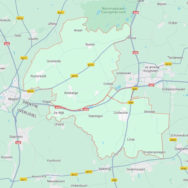 Dweilorkest boeken in de Wolden plattegrond